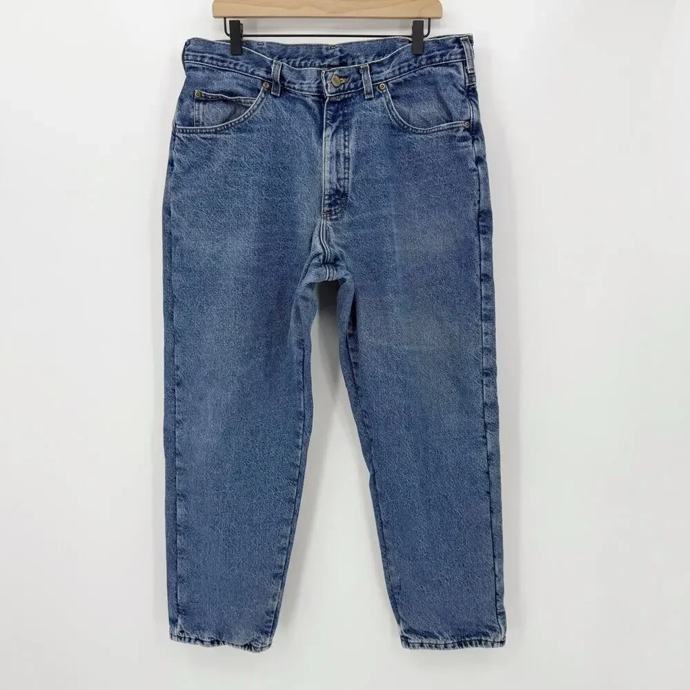 Vtg LL Bean Flannel Lined Jeans 38x30 Blue Denim‎ Winter Work Outdoor Cabin Warm